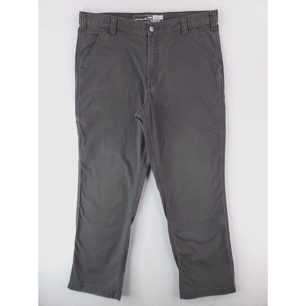 Carhartt Cargo Pants Mens 38x32 Gray Utility Rugged Flex Canvas Relaxed Fit Work